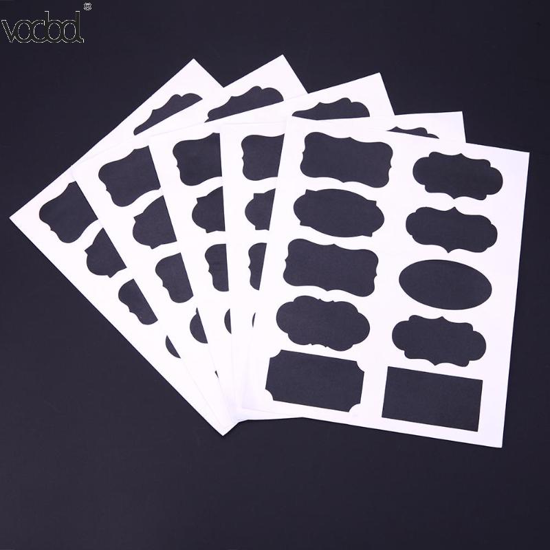 50 unids/set pizarra pegatina artesanal organizador de jarras para cocina ventanas taza puede almacenamiento PVC Memo Lables Oficina papelería
