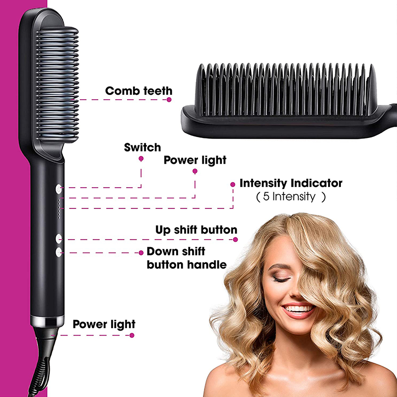 Elektrische Glätten Haar Pinsel Professionelle Curler Haarglätter Kamm Schnelle Heizung Keramik Haarglätter