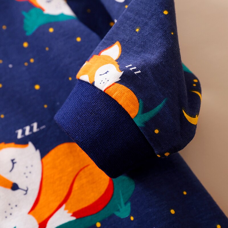 PatPat 2020 Novos Outono e Primavera Elegante Fox Projeto Longo-luva Com Capuz Macacão para o Bebé Roupas