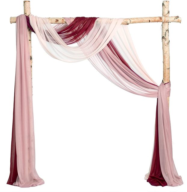 Bruiloft Boog Drapping Stof 27.5Inch X 236Inch Chiffon Stof Gordijn Gordijnen Ceremonie Receptie Swag: 8