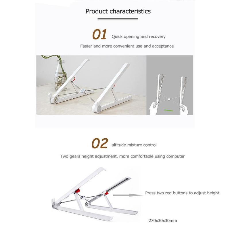 Adjustable Laptop Stand - Portable Notebook Holder for 11-15.6 Inch Laptops - Lightweight Angle Stand
