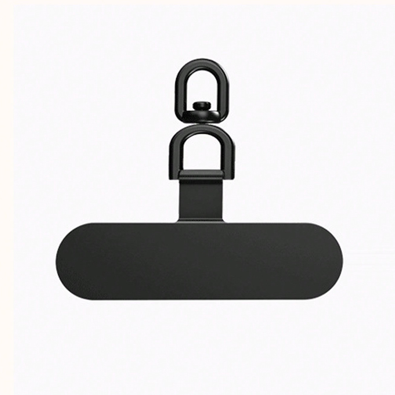1pcs Upgrated 360 Rotatable Stainless Steel Phone Tether Tab Metal Patch Gasket Cellphone Lanyard Safety Connecter Piece: black