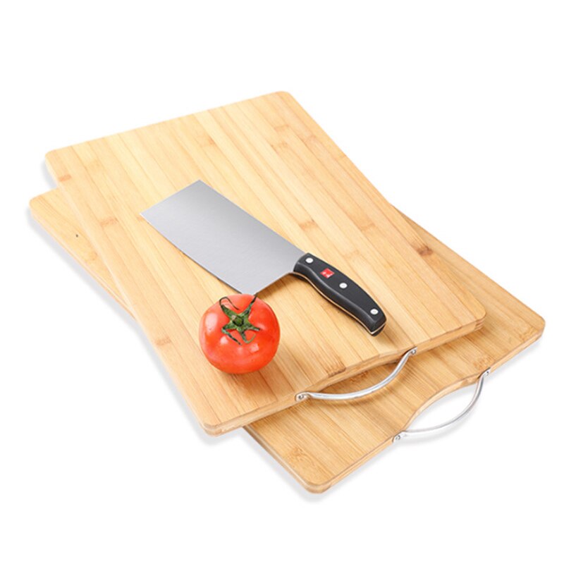 Tabla de cortar rectangular de bambú, herramienta de bloques de cortar de madera, antideslizante, duradera