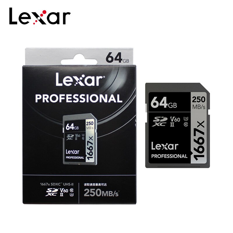 Lexar 1667x Memory Card 128GB 64GB High Speed 250MB/S U3 UHS-II V60 Class 10 Flash SD Card 633X 32GB For Full-HD 4K Camera