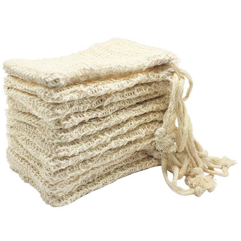 Newest 30 Pack Natural Sisal Soap Bag Exfoliating Soap Saver Pouch Holder