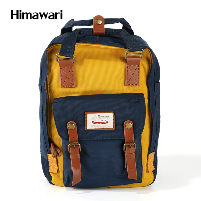 Himawari Nette Nylon Rucksäcke Reisetasche Frauen Wasserdichte Laptop Rucksack Große Kapazität Mumie Taschen Mochila Schule Tasche Nein1: nein 3 marine und gelb