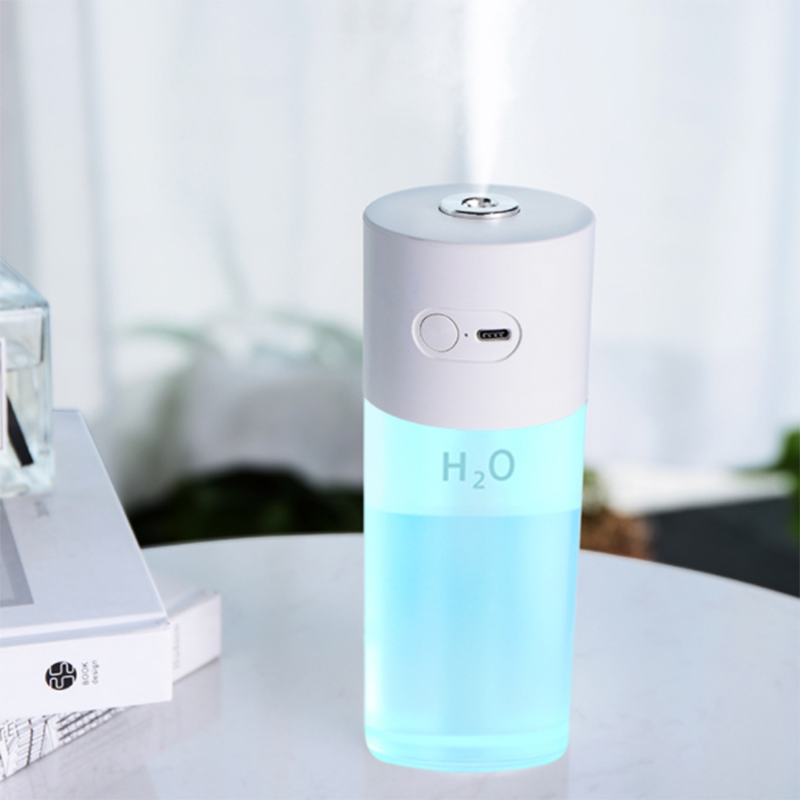 Til kontor bil soveværelse 1pc æterisk olie diffuser bærbar mute luftbefugter med farverigt åndelys: Hvid