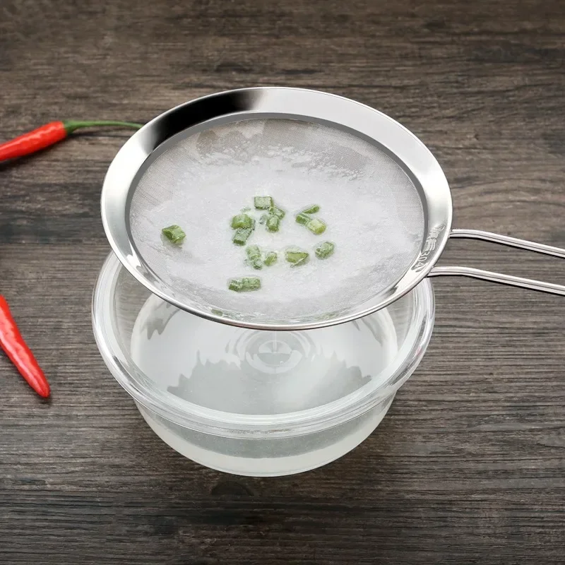 Colador grande de malla fina de acero inoxidable para alimentos, filtro de aceite de cocina, grasa para desnatar, salsa de espuma, Espumador de cocina, 1 unidad