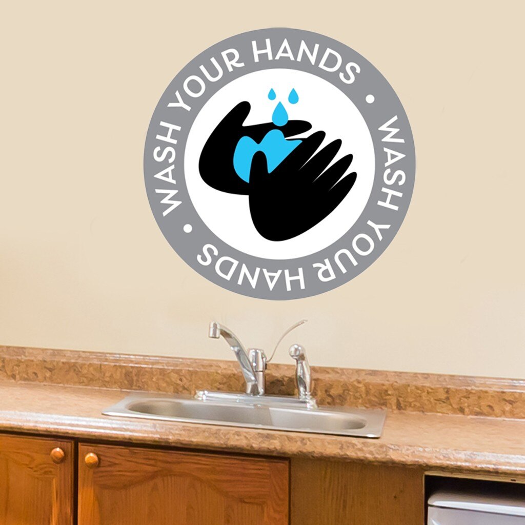 Wash Hands SIGNS Distancing Wash Your Hands Window Glass Decal Quotes & Words fast ship enough stock