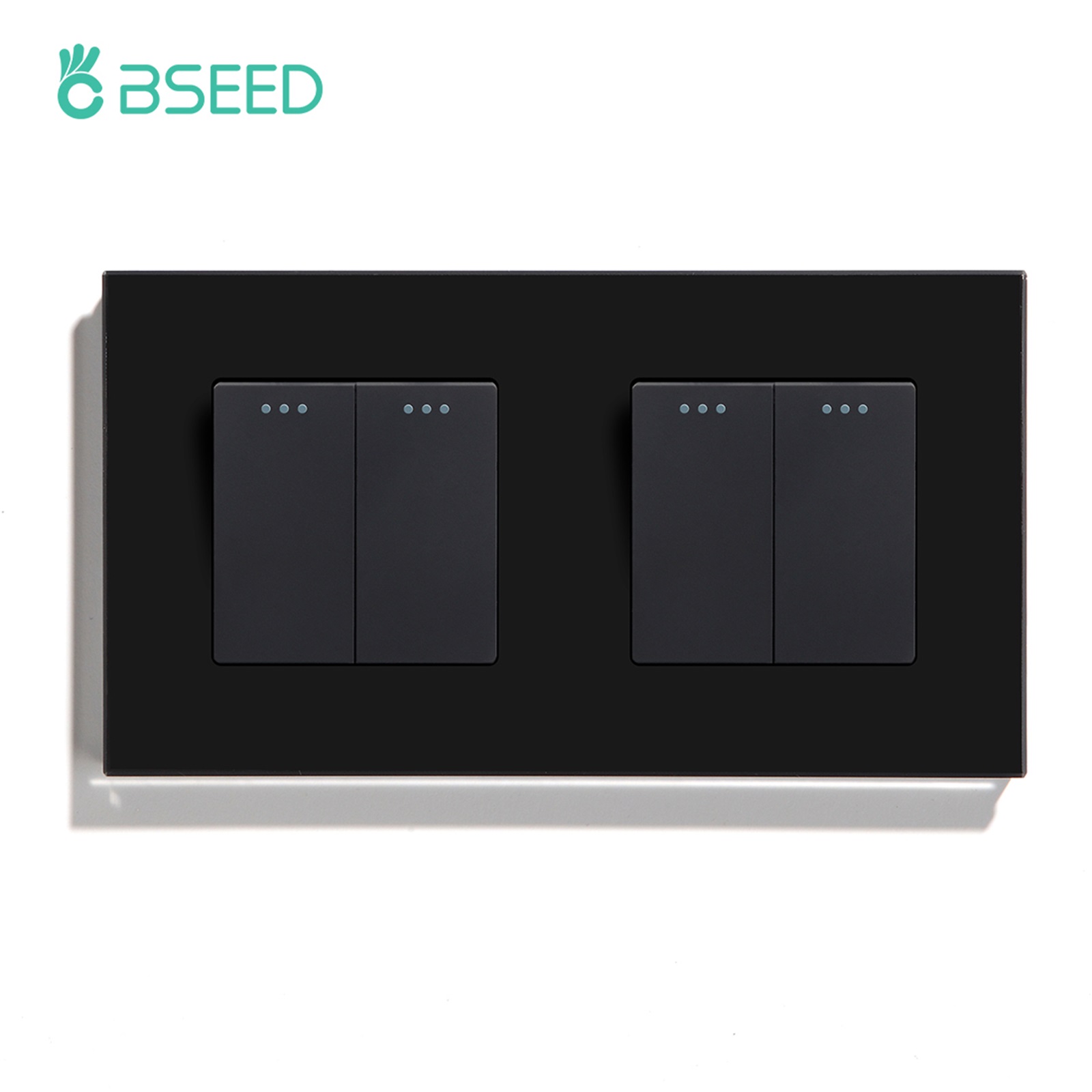 BSEED – interrupteur poussoir mécanique pour applique murale, 1/2 gangs, 1 voie, bouton de commutation à rebond automatique avec cadre en verre, 250V: Argent
