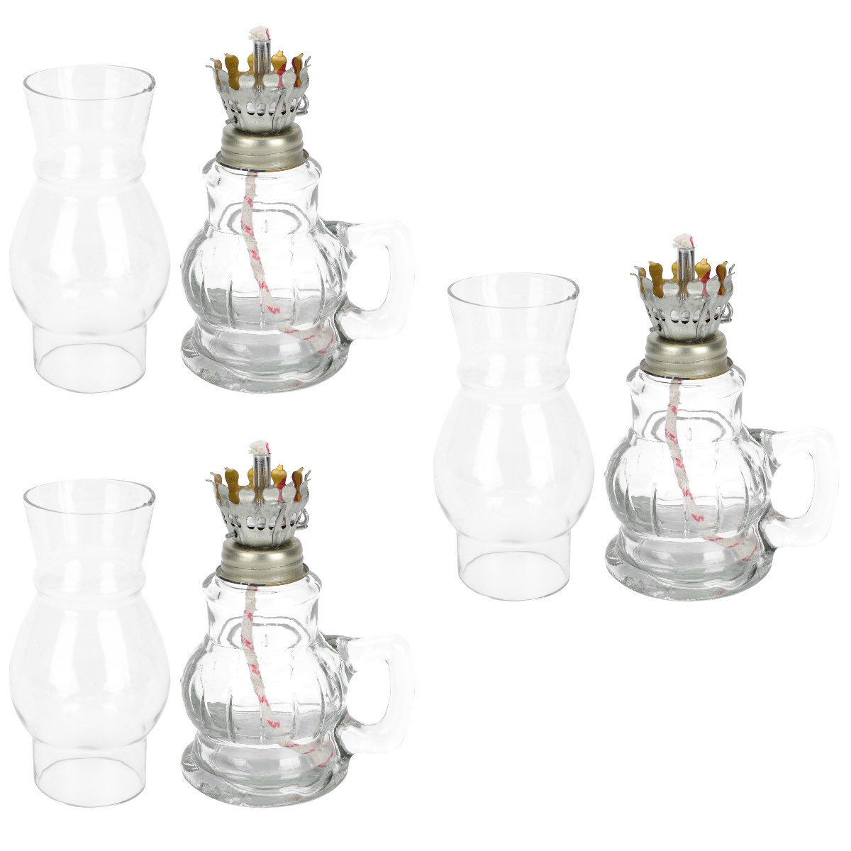 3pcs Desktop Oil Lamp Retro Kerosene Lamp Handheld Oil Lantern Glass Kerosene Lamp: Default Title