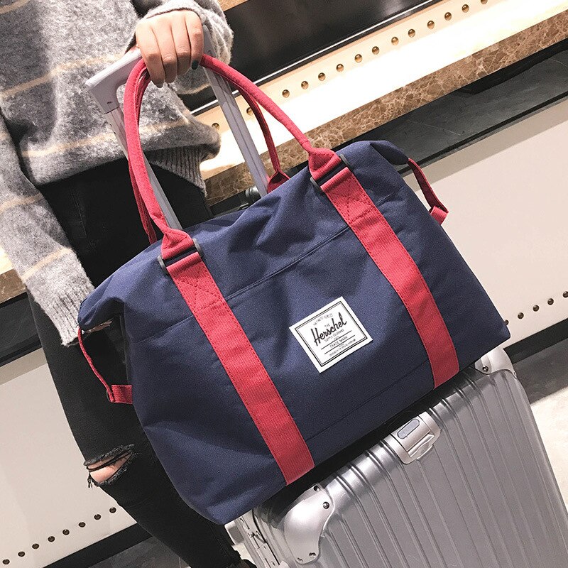 PUOU Reizen Buitenland Boardingtas Grote Capaciteit Handbagage Schoudertas Opslag Kleding Tas Trolley Case Oxford Reistas