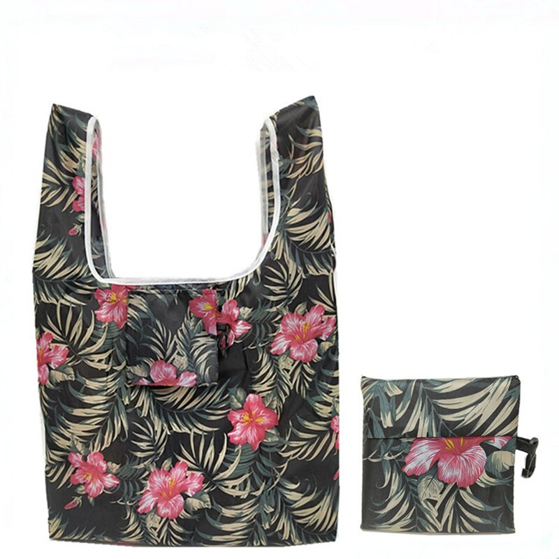 1PCS Flamingo Recycle Shopping Bag Eco Reusable Shopping Tote Bag Cartoon Floral Shoulder Folding Pouch Handbags Printing: 13