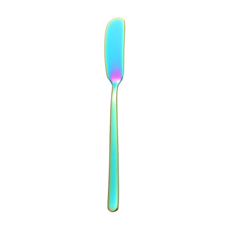 304 Stainless Steel Butter Knife Long Handle Jam Butter Spatula Western Tableware Cream Knurling Knife Kitchen Cheese Tools: colors