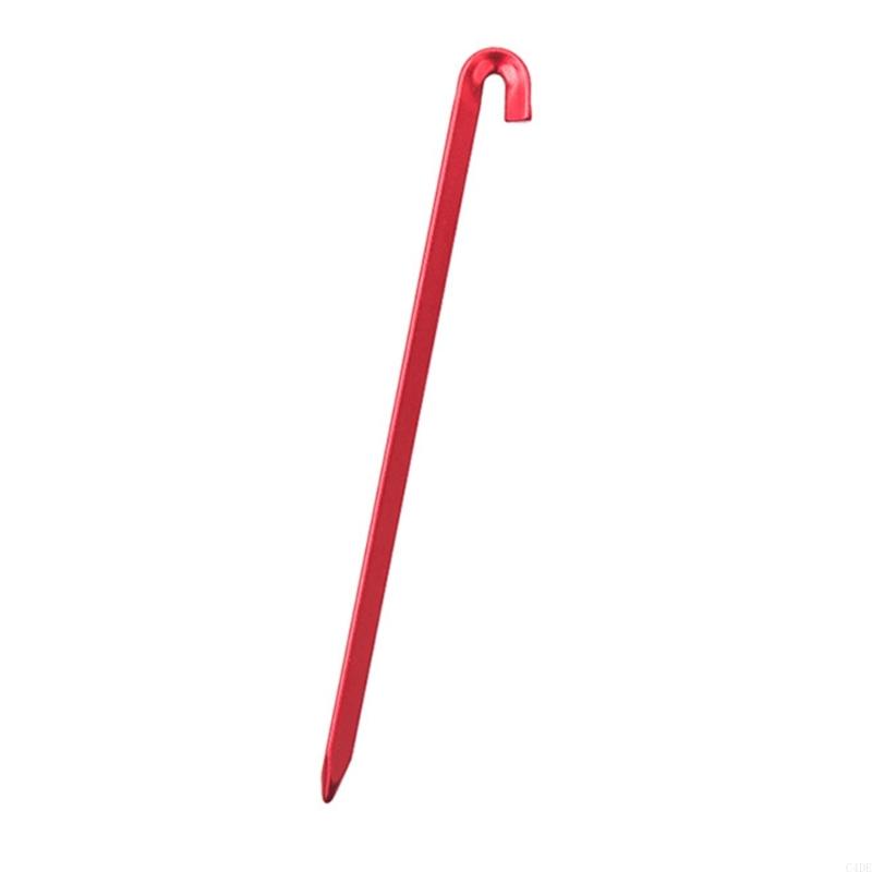 C4DE Long Tent Peg Aluminum Alloy Tent Stakes Peg Camping Tent Hook Ground Anchors Outdoor Canopy Stake Camping Accessories: Red
