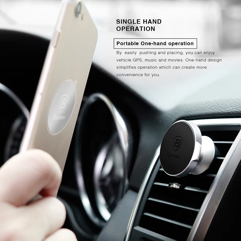 Baseus Samochodowy uchwyt na telefon do iPhone Samsung Xiaomi 360 stopni Magnetyczny uchwyt na telefon Air Vent Mount Samochodowy uchwyt na telefon komórkowy Stojak