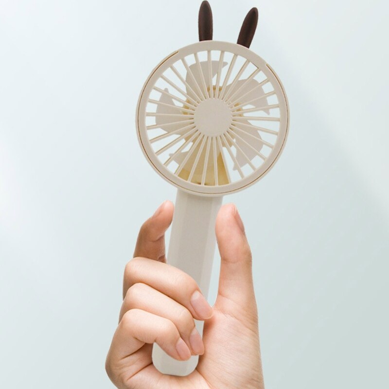 2-speed Usb Rechargeable Cartoon Desk Fan with Base Mini Handheld Charging Fan Small Personal Fan for Graduation