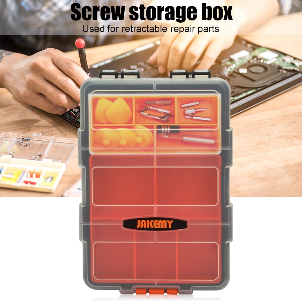 Plastic Tool Parts Box Screw Storage Box Electronic Component Compartment Case Tough Easily Carrying Lightweight Tool