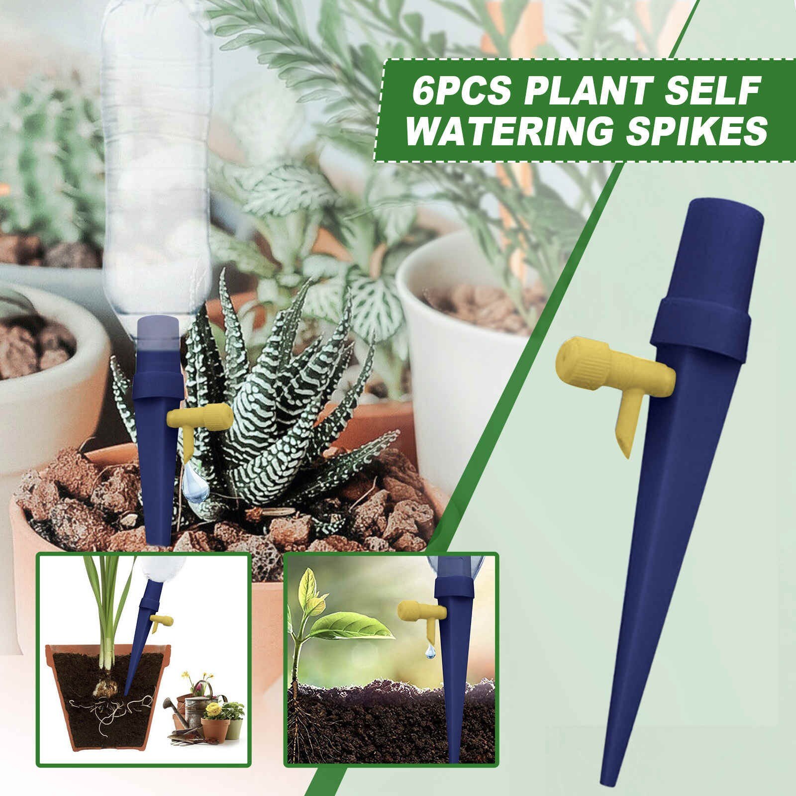 6 PCS Self-contained Auto Drip Irrigation Watering System Automatic Watering Spike for Plants Indoor Gardening Accessories