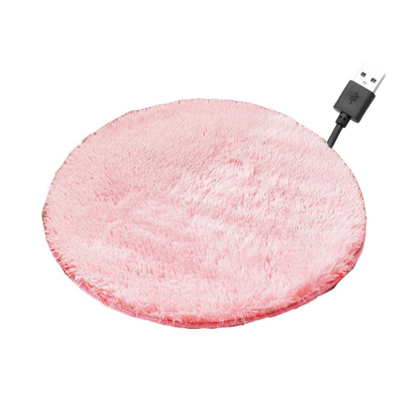 Manta eléctrica termostática de felpa con USB para mascotas (no incluye fuente de alimentación), almohadilla térmica de conservación de energía para gatos: Rosa