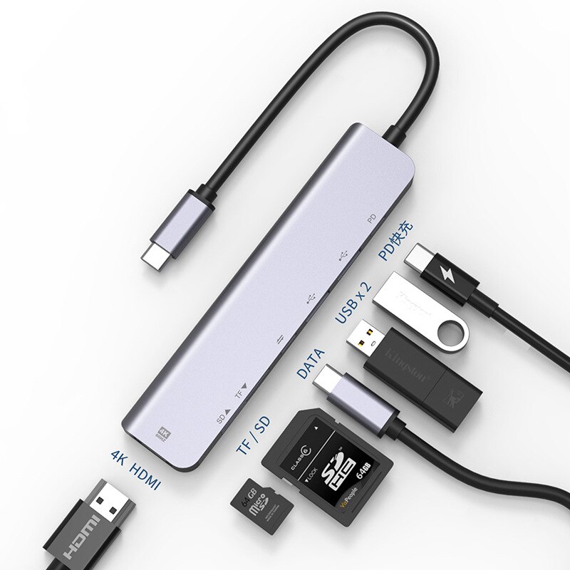 HUB USB type-c vers USB 7 en 1 pour MacBook Pro M1 4K HDMI HUB PD Charge rapide pour ordinateur portable