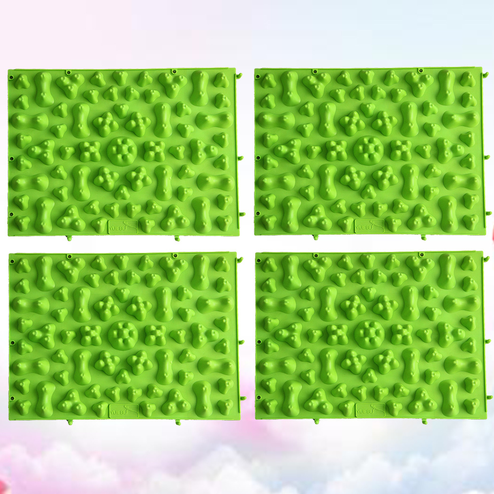 Tapete de massagem para pés, 4 unidades, reflexologia, acupressão, almofada tpe, promove a circulação sanguínea, alívio da tensão, placa de massagem, escritório doméstico