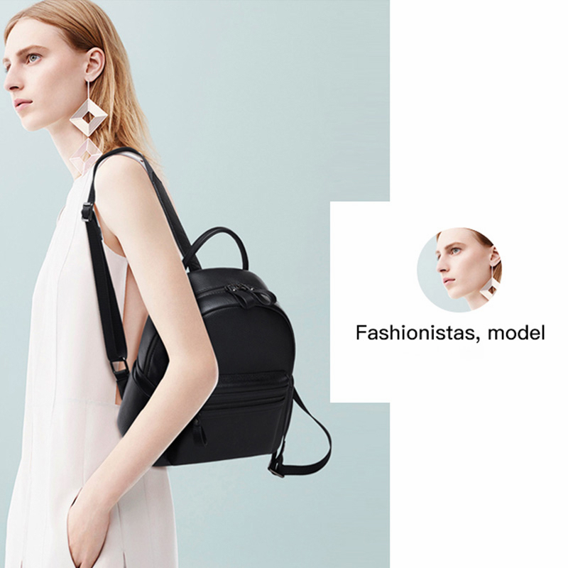 Soft Real Lederen Rugzak Vrouwen Zwarte Kleine Back Packs Voor Meisjes School Rugzak Voor Tieners Lederen Mochila Feminina