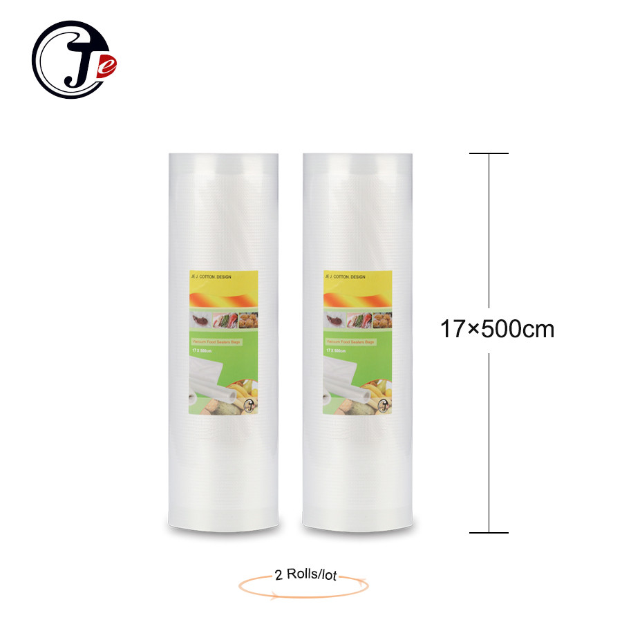 6 Size 12/17/20/22/28/ 25*500Cm Vakum Sluitmachine Pakketten tassen Voor Vacuum Verpakking Machine Graan Voor Wrappers Voedsel Sealer: 2 Rolls 17x500cm