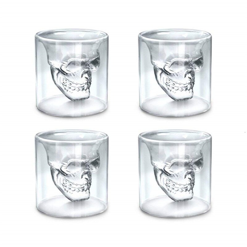 3d hodeskalle skudd glass spøkelse rytter kul brennevin spiritus menneskelig skjelett vin glass til bar parti pub whisky vodka tumbler kaffekopp