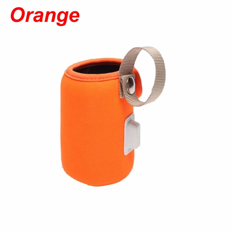 Funda calefactora para biberones con USB, bolsa de aislamiento antideslizante antiescaldado, calentador de leche portátil para coche D08C: Orange