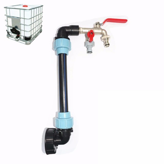 For IBC Adapter Connection Lever Set For 2 Tanks Outlet Tee Connector+Tap Valve PE Connector For Ø25mm Pipe IG S60x6: 7