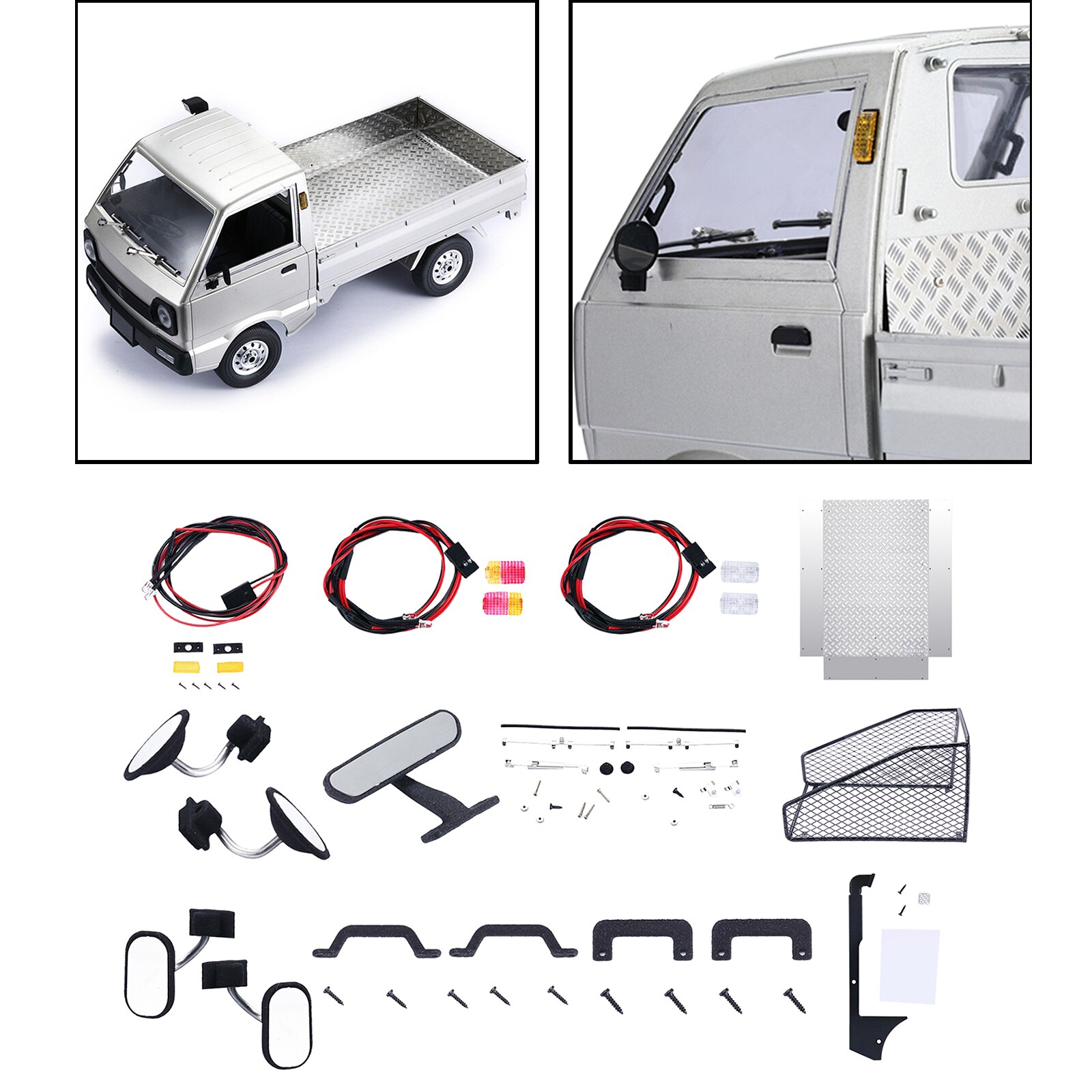 2パックrcカーシミュレーションバックミラーレンズ左右wpl 1 D12 rcカー