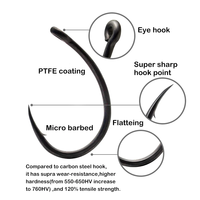 10 stuks karpervishaak Waard om karperhaken te proberen Krank maat 2 4 6 8