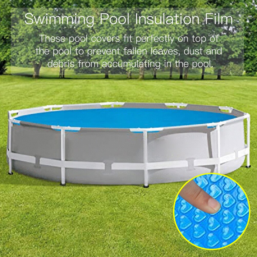4/5/6/8/10/12/15 Ft Round Swimming Pool Solar Cover Inflatable Round Swim Pool UV-resistant Waterproof Dustproof Heat Cover