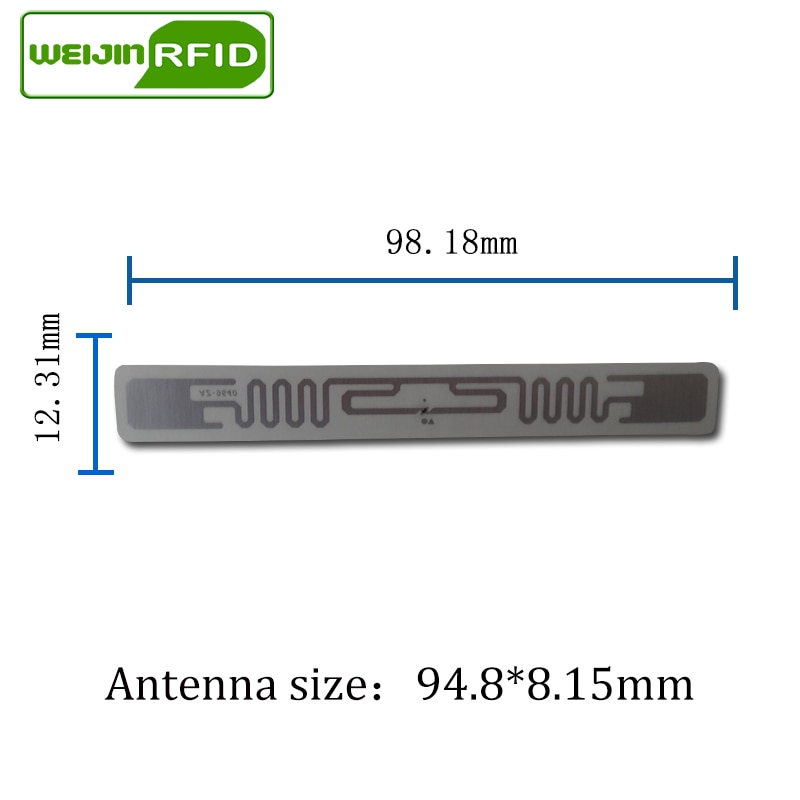 RFID tag UHF sticker Alien 9640 wet inlay 915mhz868mhz 860-960MHZ Higgs3 EPC 6C 50pcs adhesive passive RFID label