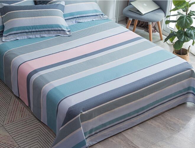 boy room bed sheet ,180cmx230cm cotton boy bed sheet,cotton strip cotton bed sheet: Pink