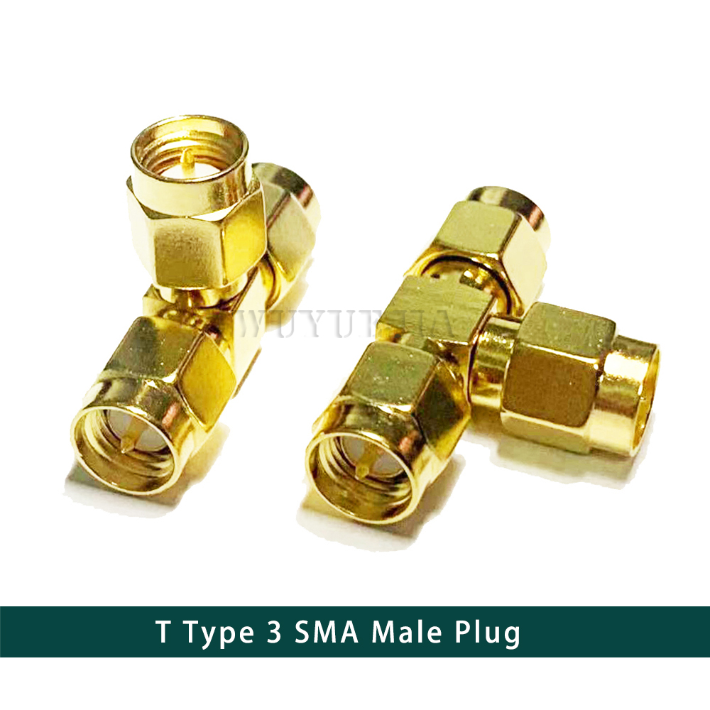SMA To SMA Male Female Straight Connector 90 Degree Right Angle 135Degree Tee Type 3 Way Splitter RPSMA To RPSMA Male Adapter RF: Pink