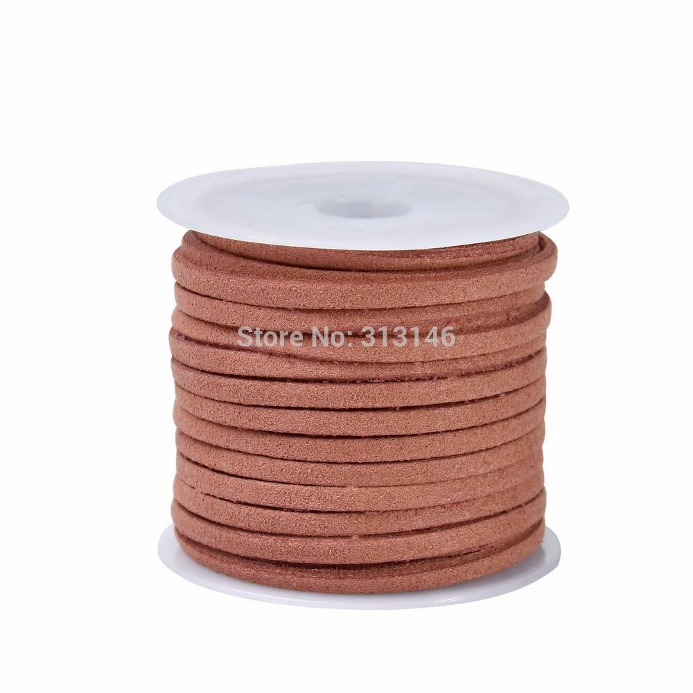 3mm 5M/Roll Flat Faux Suede Cord Leather Lace DIY Handmade Beading Bracelet Necklace Craft Supplies Jewelry Making Thread String: Brick Red