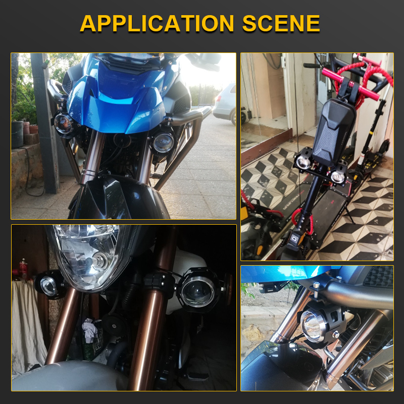 Motorcycle Headlight U5 LED Spotlights Moto Auxiliary Lightings DRL Motorbike Lamps Fog light Universal 12V For Bicycles Cars