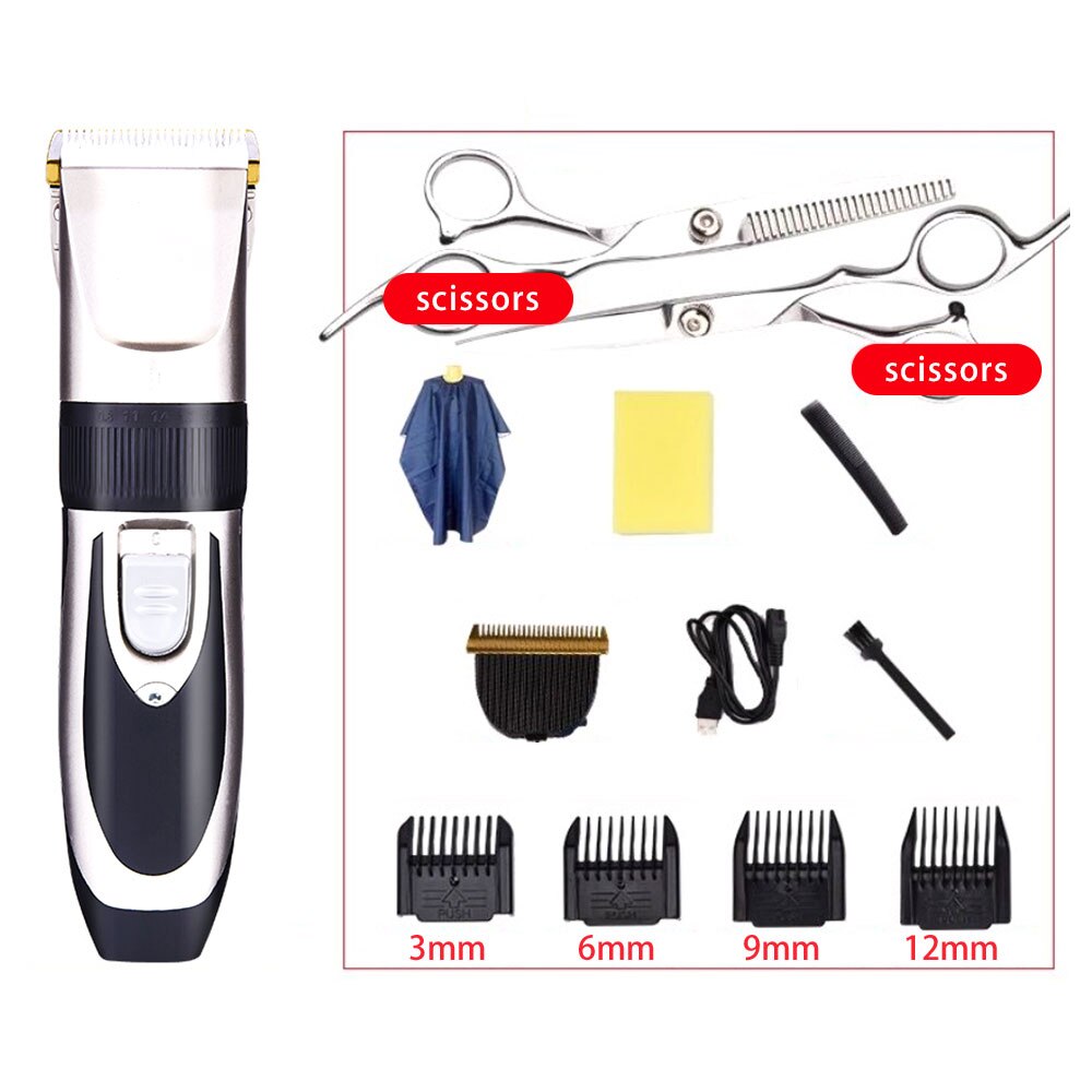 Oplaadbare Elektrische Tondeuse Voor Mannen Kinderen Draadloze Haar Grooming Baard Trimmer Waterdicht Haar Snijden Kit: style 5