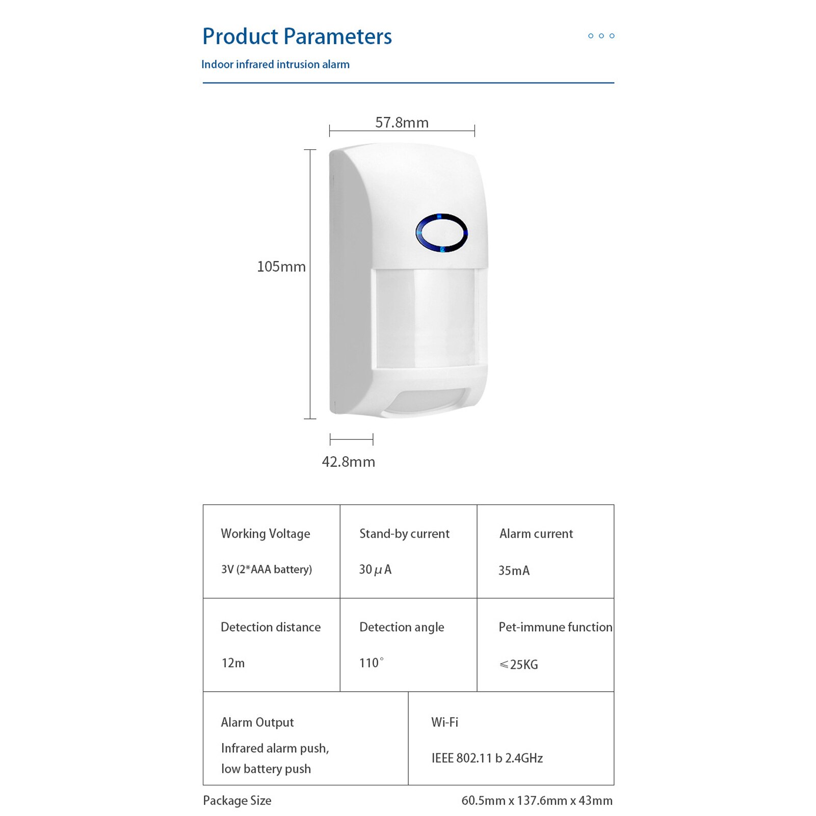 Intelligent WiFi Infrared Detectors PIR Motion Sensor Alarm For Tuya APP Smart Home Automation Work With Alexa Google Assistant