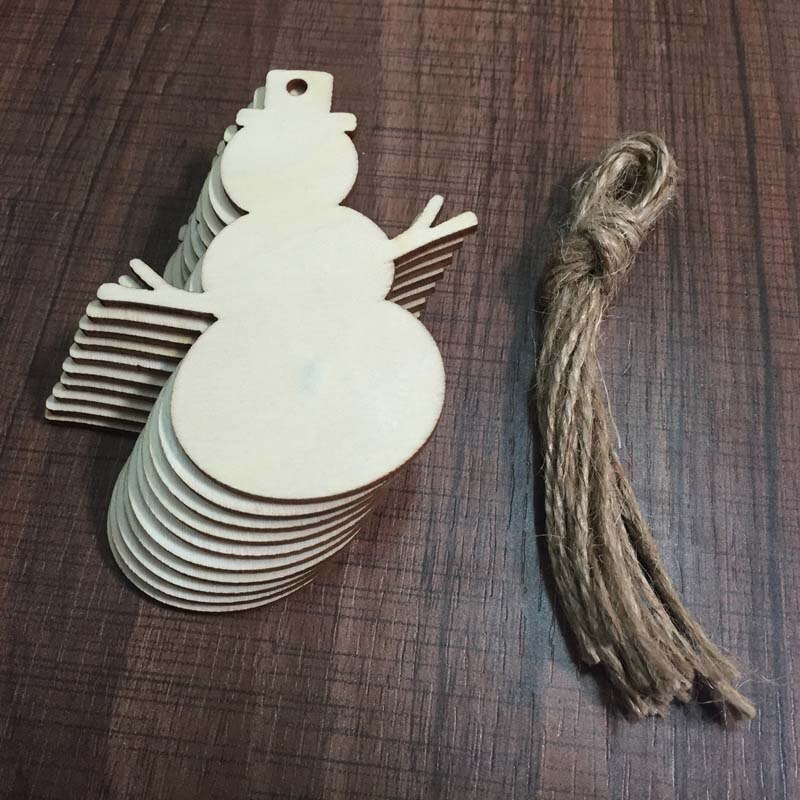 10 stücke Holz Runde Kugeln Stichworte Weihnachten Bäume Spielzeug Dekorationen Handwerk Spielzeug Ornamente Weihnachten DIY Handwerk freundlicher Spielzeug Für freundlicher: 10pc Schneemann