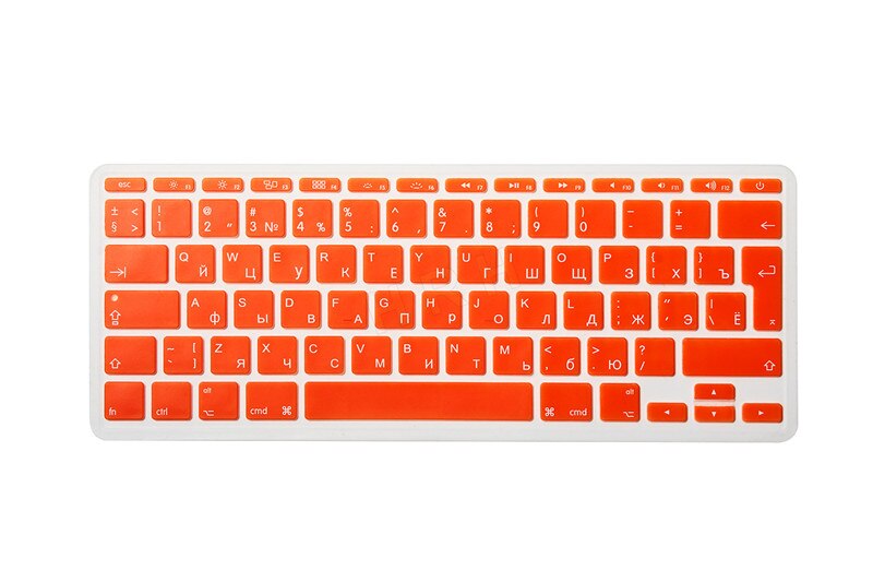 HRH Durable Russian EU/UK Silicone Gel Keyboard Protector Cover Skin Protective Film For Mac Book Air 11.6 A1465/A1370: Orange