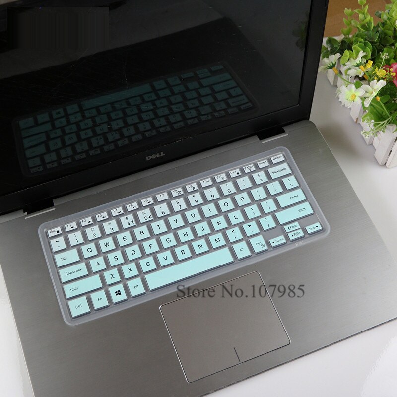 Laptop keyboard cover Protector Skin For Dell Inspiron 13 7373 7437 7370 E7370 13.3"/ Inspiron 15 15.6" 7000 5579 7573 P70F: Gradual skyblue