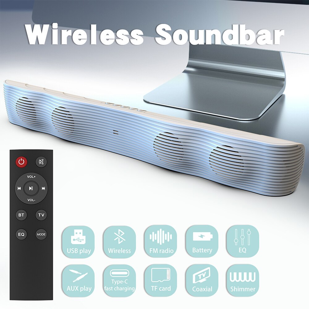 Draadloze Bluetooth 5.0 Speaker Tv Sound Bar Met Afstandsbediening Home Audio Hifi Subwoofer Surround Soundbar Radio Voor Pc Theater