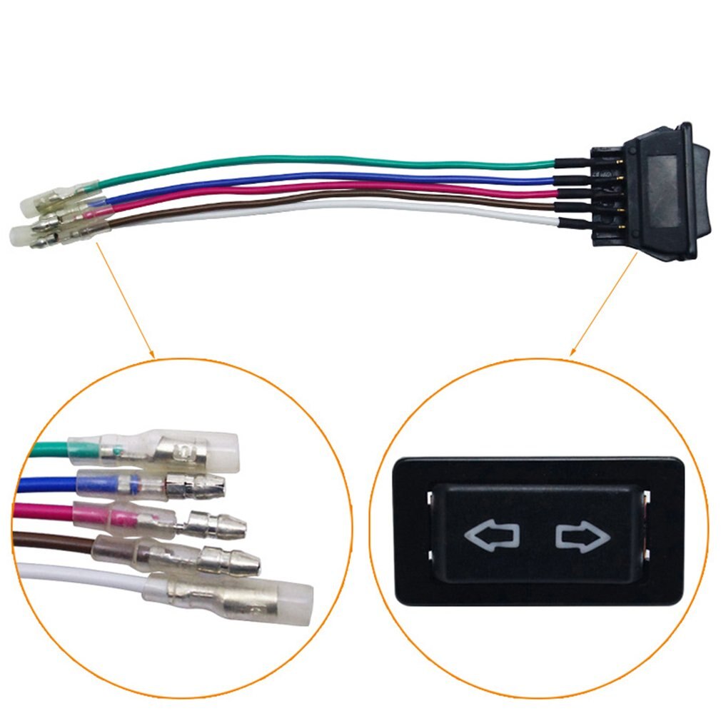 Professionele 5Pin 12 Voor 24 V Zwarte Auto Power Window Switch Met Plastic Lamp Elektronische Componenten Universele Voor Auto 'S