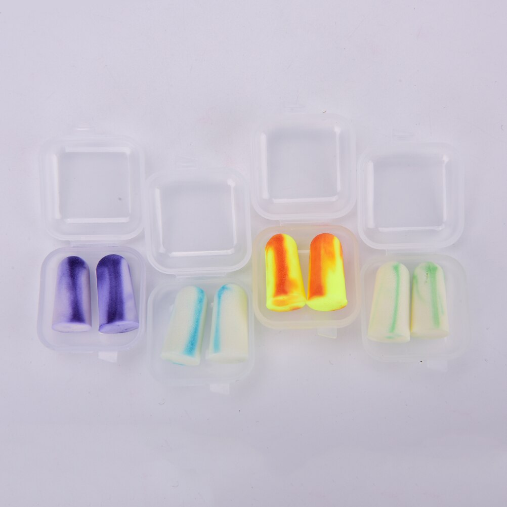 4 pares de tapones de espuma suave coloridos para evitar ruido durante los viajes para dormir
