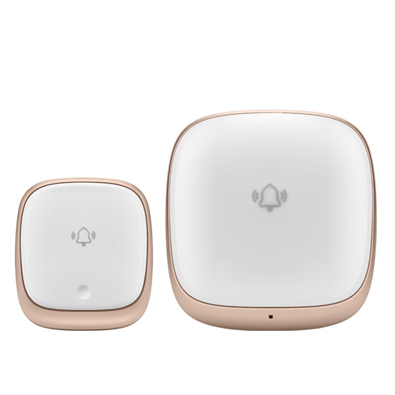Self Powered Wireless Doorbell Waterproof and Sunscreen Home Office Door Bell Buttons: Gold / UK Plug