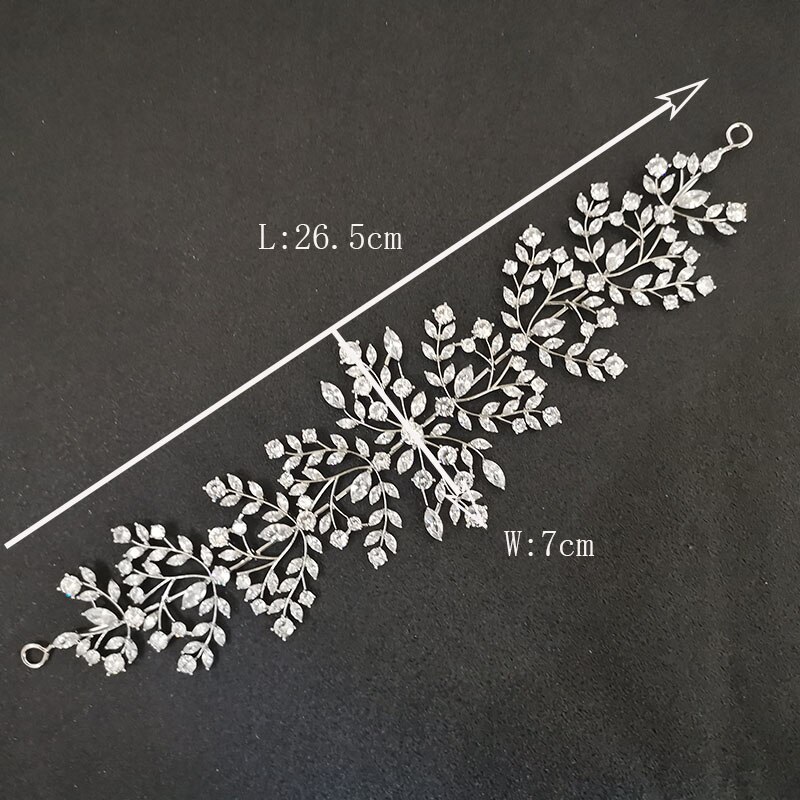 SLBRIDAL di Lusso Flessibile Pieno Zircone Cubico di Nozze Diadema Della fascia Da Sposa Damigelle D'onore corona CZ Accessori Dei Capelli Dei Monili Delle Donne: SL-GSHG0161