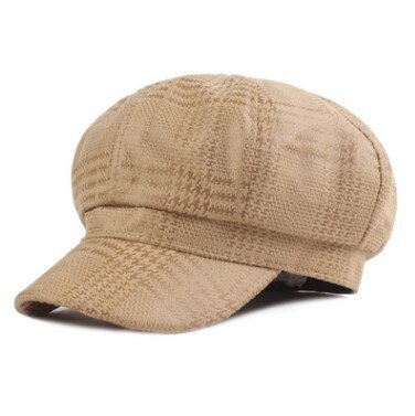 XdanqinX Novelty Adult Women Retro Newsboy Caps Vintage Female Hat Multicolor Women&#39;s Brands Cap Snapback Cap: khaki